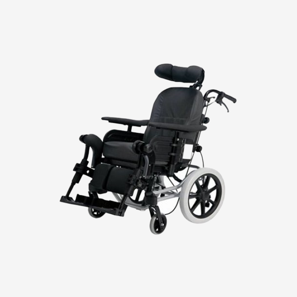 Rent a tiltable care chair with wheels from Zorgpunt